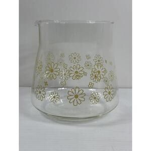 Vintage Sunbeam 1970s Glass Coffee 10 Cup Replacement Pot Flowers Hippie BOHO